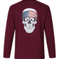 Forge Fr Men's Skull Print Burgundy Long Sleeve T-shirt