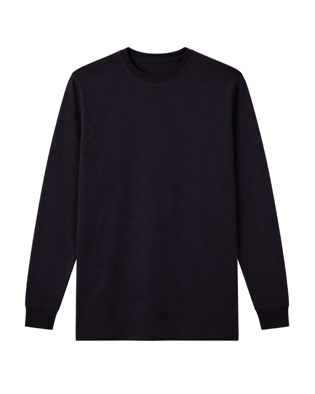 Forge Fr Men's Black Crew Neck Light Weight Long Sleeve T-shirt