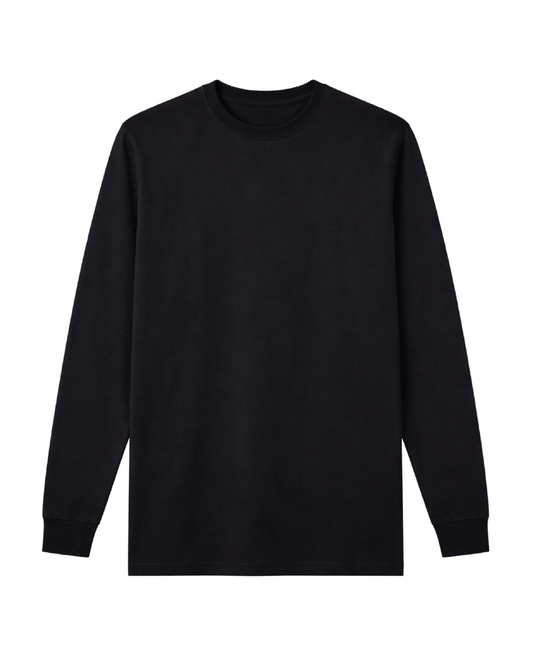 Forge Fr Men's Black Crew Neck Light Weight Long Sleeve T-shirt