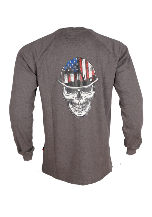 Forge Fr Men's Graphic Printed Charcoal Grey Long Sleeve T-shirt