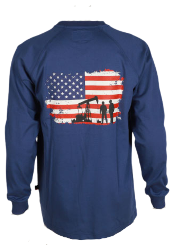 Forge Fr Men's Graphic Printed Ink Indigo Long Sleeve T-shirt