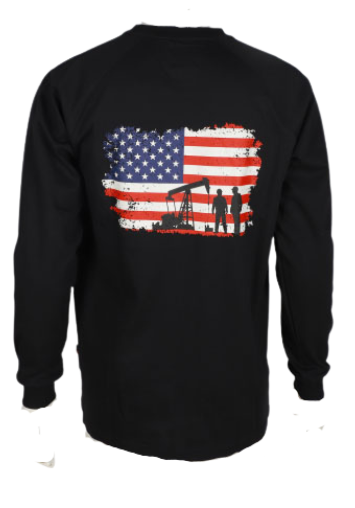 Forge Fr Men's Graphic Printed Ink Black Long Sleeve T-shirt