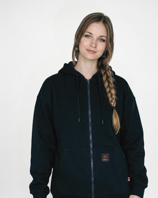 FORGE FR LADIES NAVY HOODIE W/ZIP