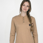 Forge Fr Ladies Khaki  Light Weight Henley Tee