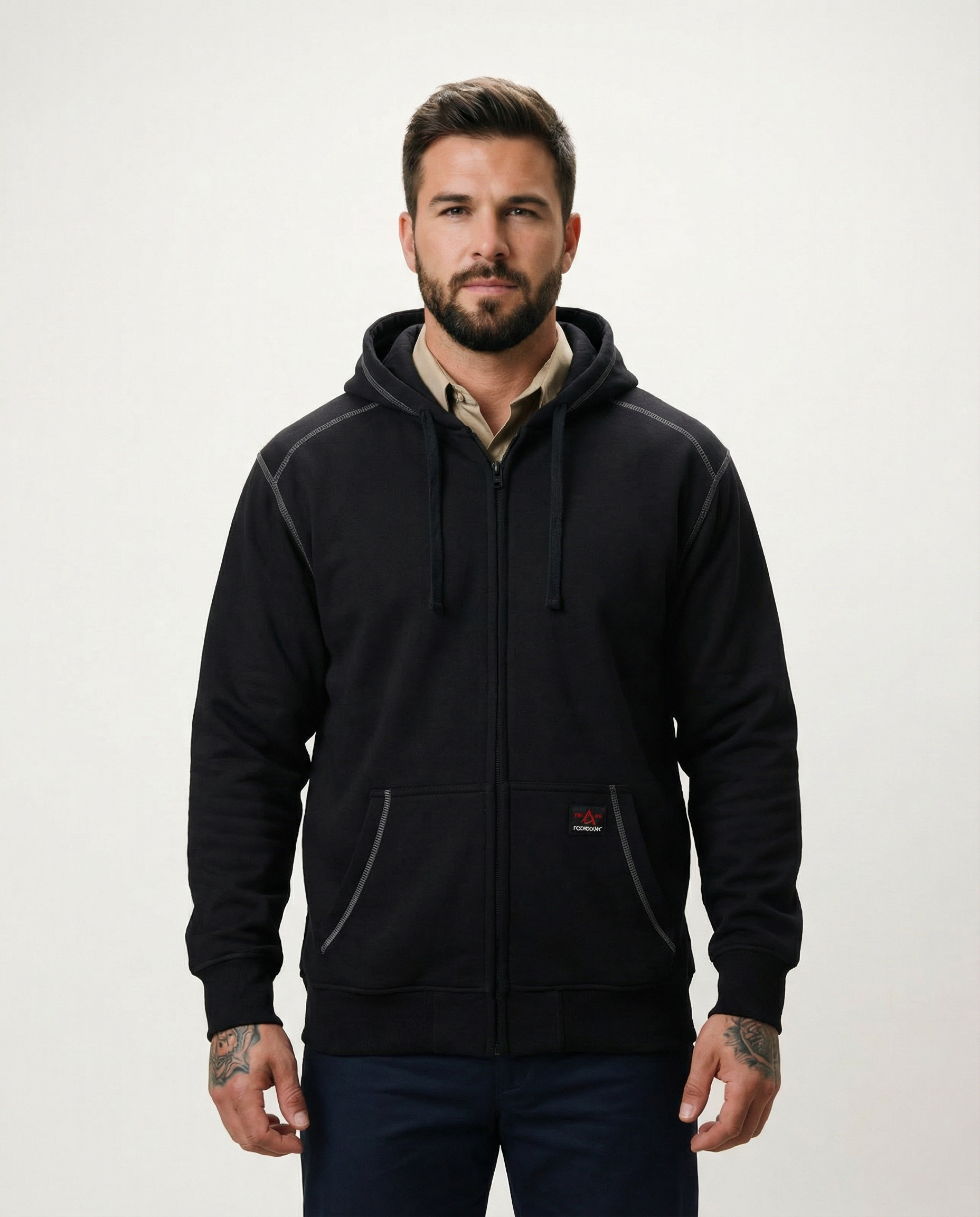 Forge Fr Men's Navy Hoodie With Zipper – FORGE FR