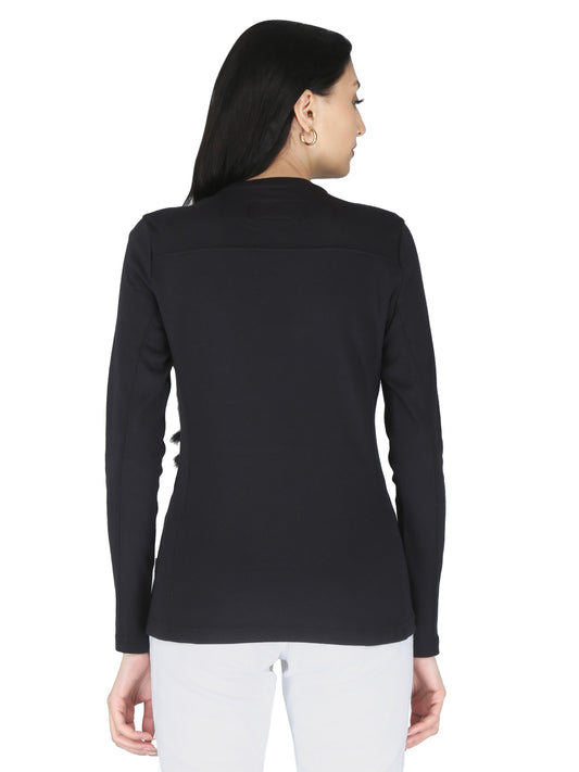 Forge Fr Women's Black Crew Neck T-shirt