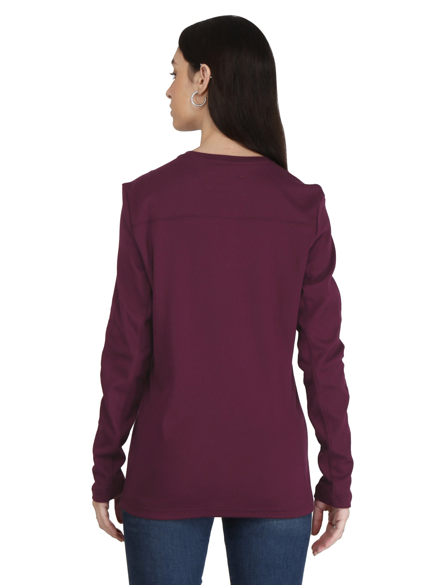 Forge Fr Women's Burgundy Crew Neck T-shirt