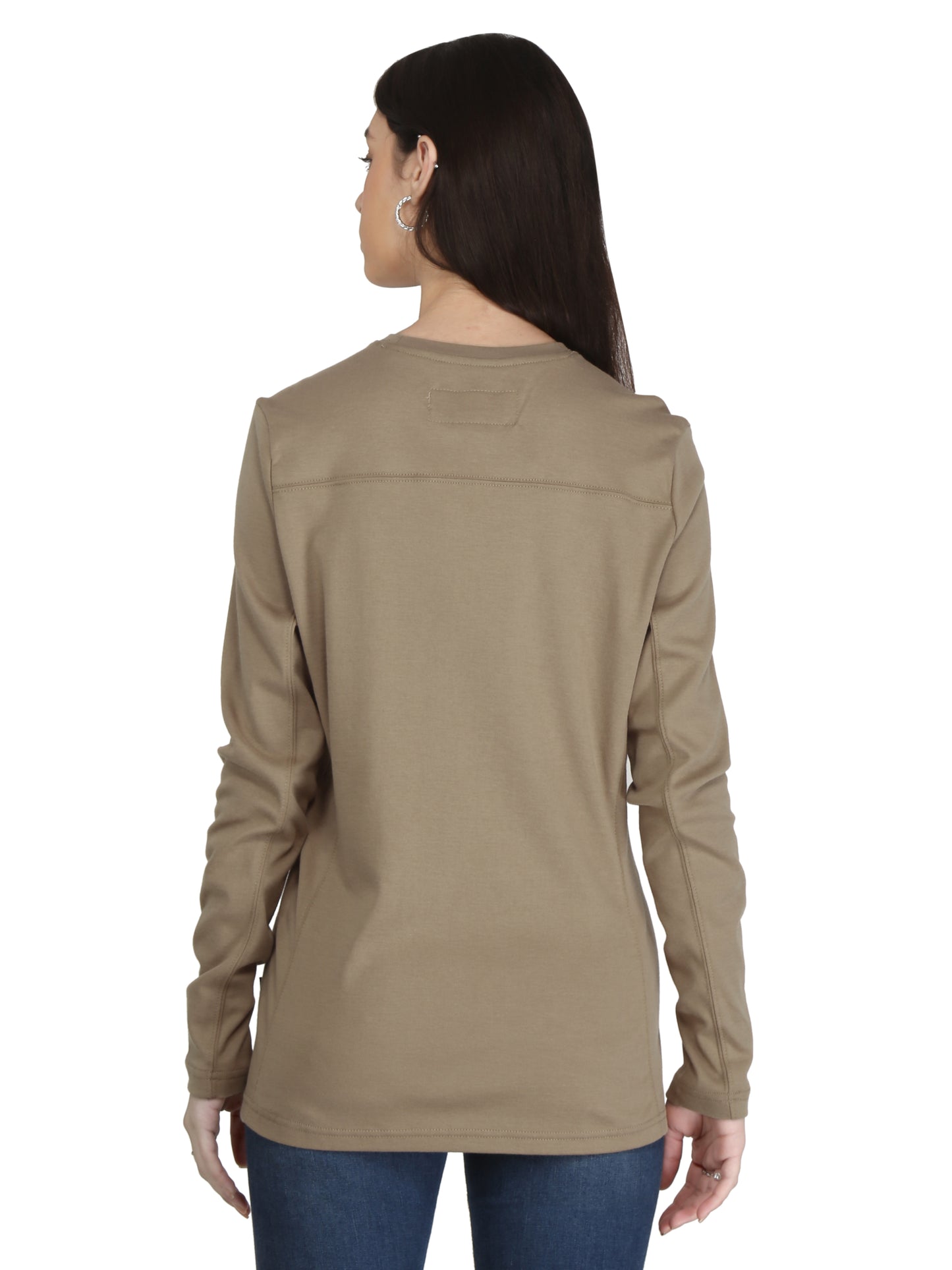 Forge Fr Women's Khaki Crew Neck T-shirt