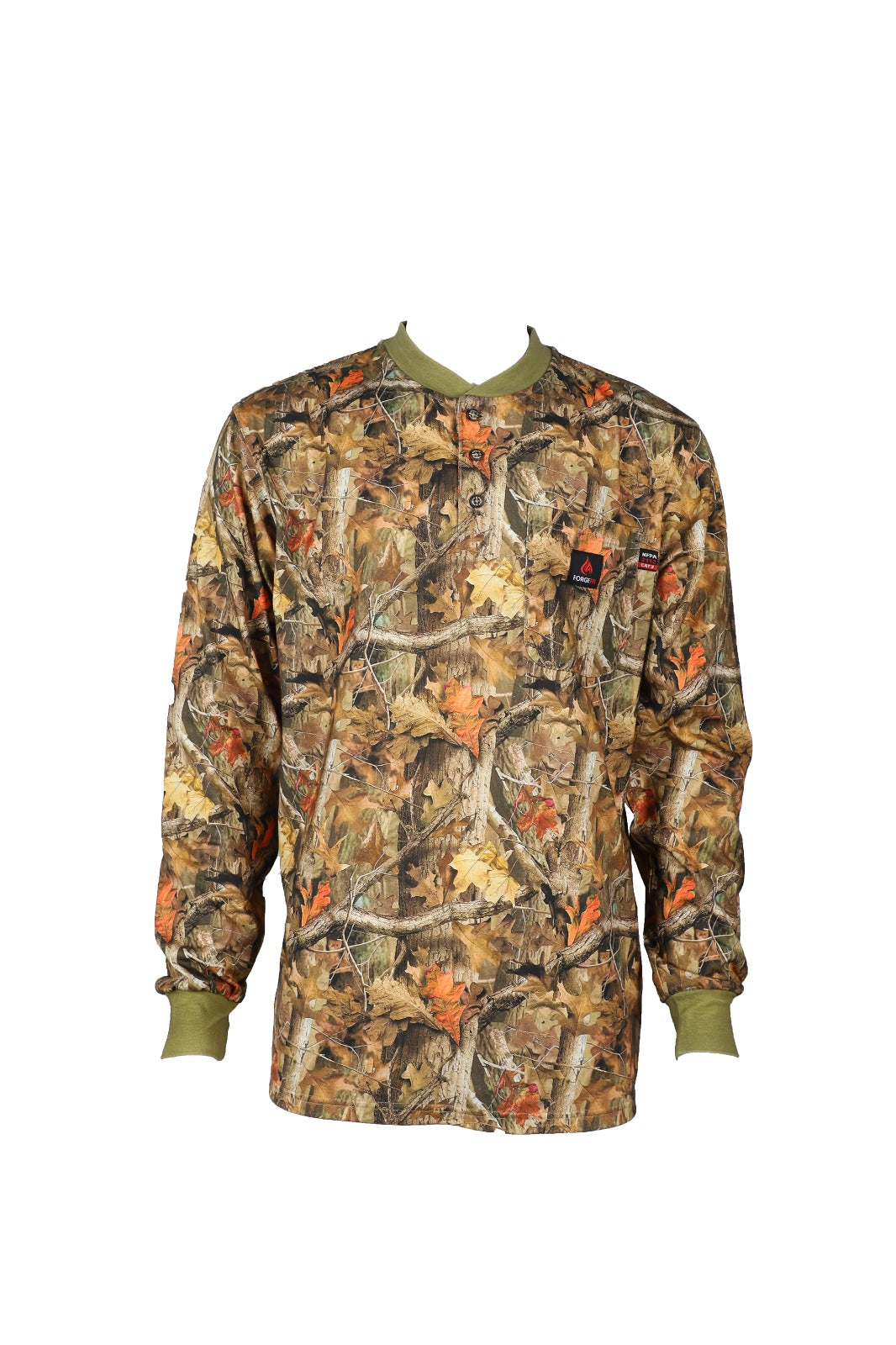 Forge Fr Men's Camo Light Weight Henley Tee
