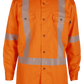 Men's FR  Button Orange Shirt With Taping