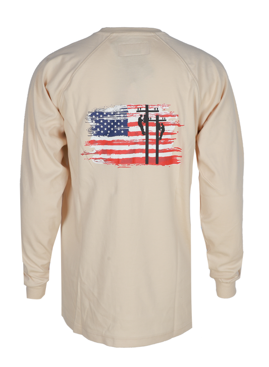 Forge Fr Men's Beige Graphic Printed  Long Sleeve T-shirt