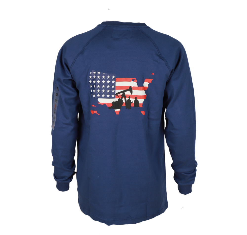 Forge Fr Men's Graphic Printed Ink Blue Long Sleeve T-shirt