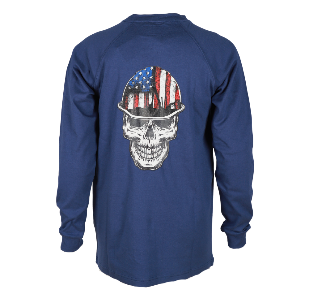 Forge Fr Men's Graphic Printed Indigo Long Sleeve T-shirt