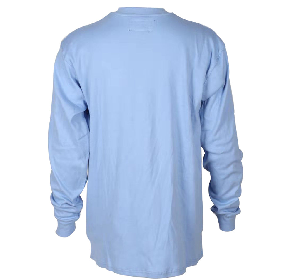Forge Fr Men's Light Blue Crew Neck Long Sleeve T-shirt
