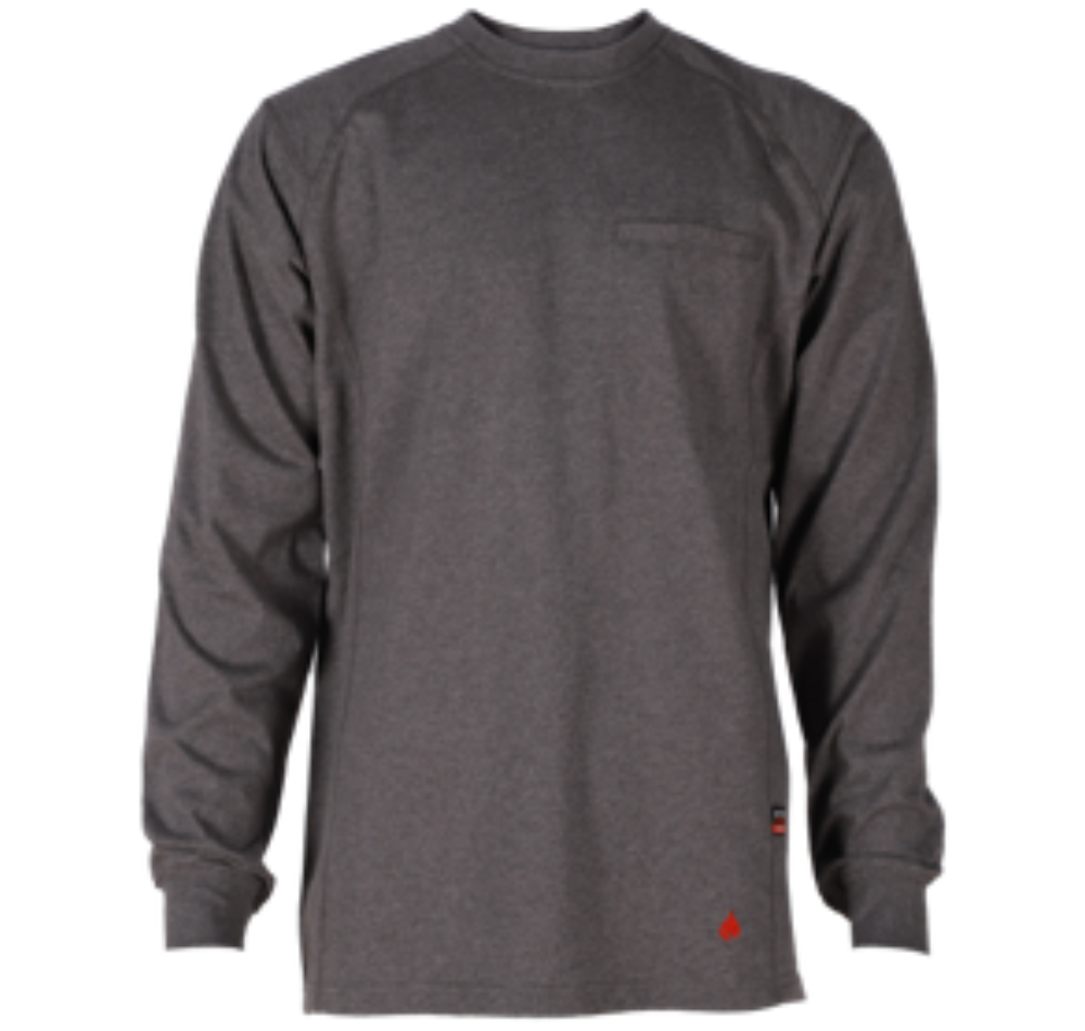 Forge Fr Men's Charcoal Grey Crew Neck Light Weight Long Sleeve T-shirt