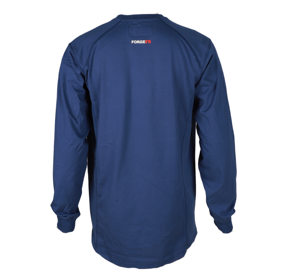 Forge Fr Men's Indigo Crew Neck Light Weight Long Sleeve T-shirt