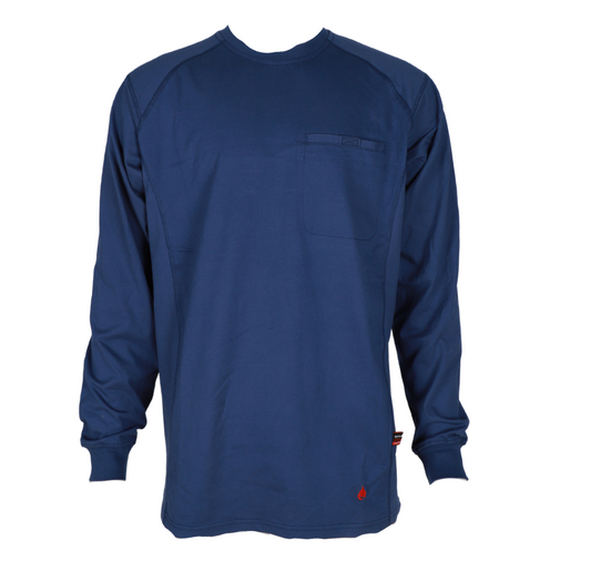 Forge Fr Men's Indigo Crew Neck Light Weight Long Sleeve T-shirt