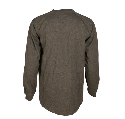 Forge Fr Men's Heather Brown Crew Neck Light Weight Long Sleeve T-shirt