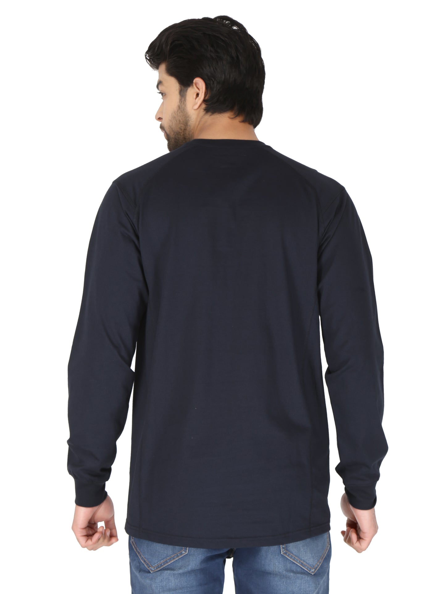 Forge Fr Men's Navy Crew Neck Light Weight Long Sleeve T-shirt