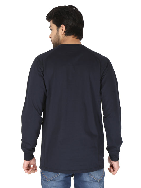 Forge Fr Men's Navy Crew Neck Light Weight Long Sleeve T-shirt