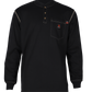 Forge Fr Men's Black Contrast Stitch Henley Neck Long Sleeve T-shirt