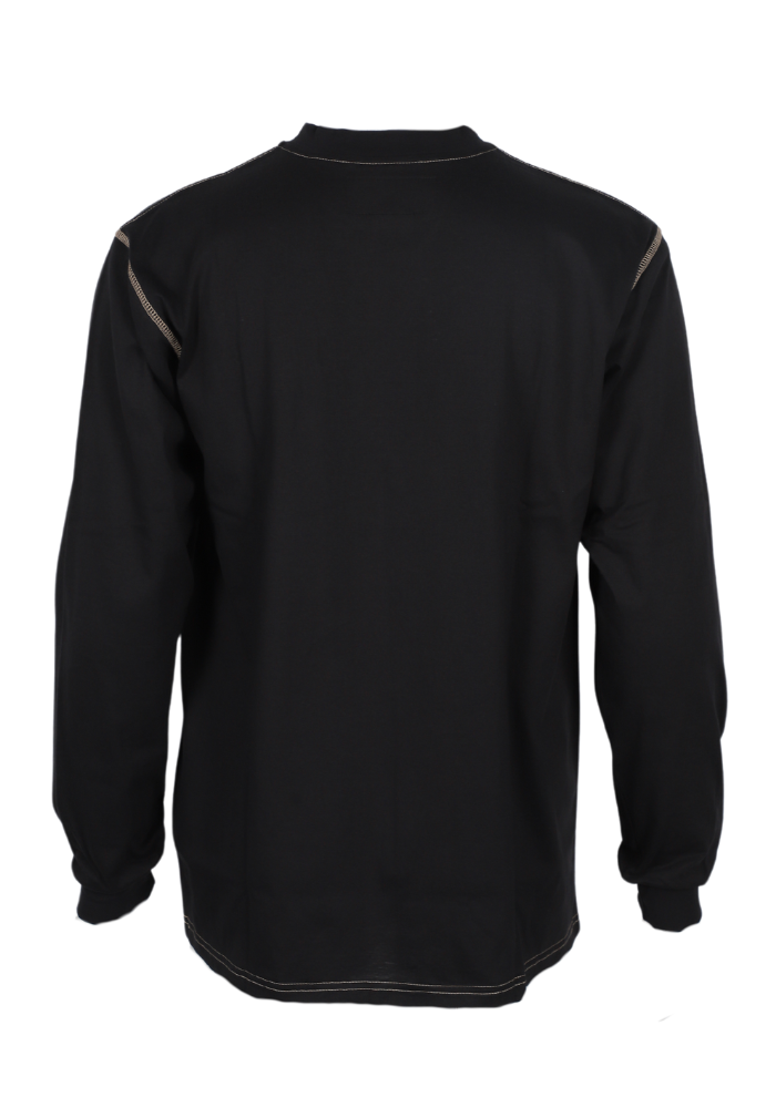 Forge Fr Men's  Light Weight Black Contrast Stitch Henley