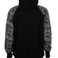 FORGE FR Men's Black Camo Pullover showing the back view with camo print sleeves and hood.