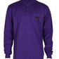 Forge Fr Men's Purple  Henley Neck Long Sleeve T-shirt