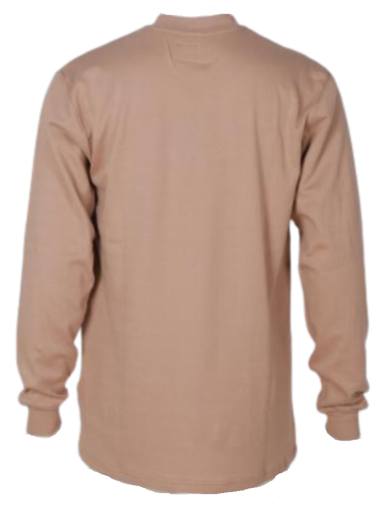 Forge Fr Men's Khaki Henley Neck Long Sleeve T-shirt