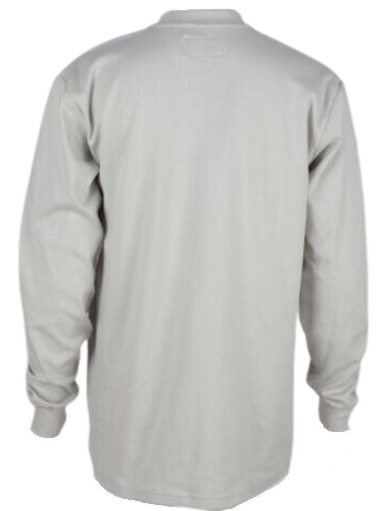 Forge Fr Men's Light Grey Henley Neck Long Sleeve T-shirt