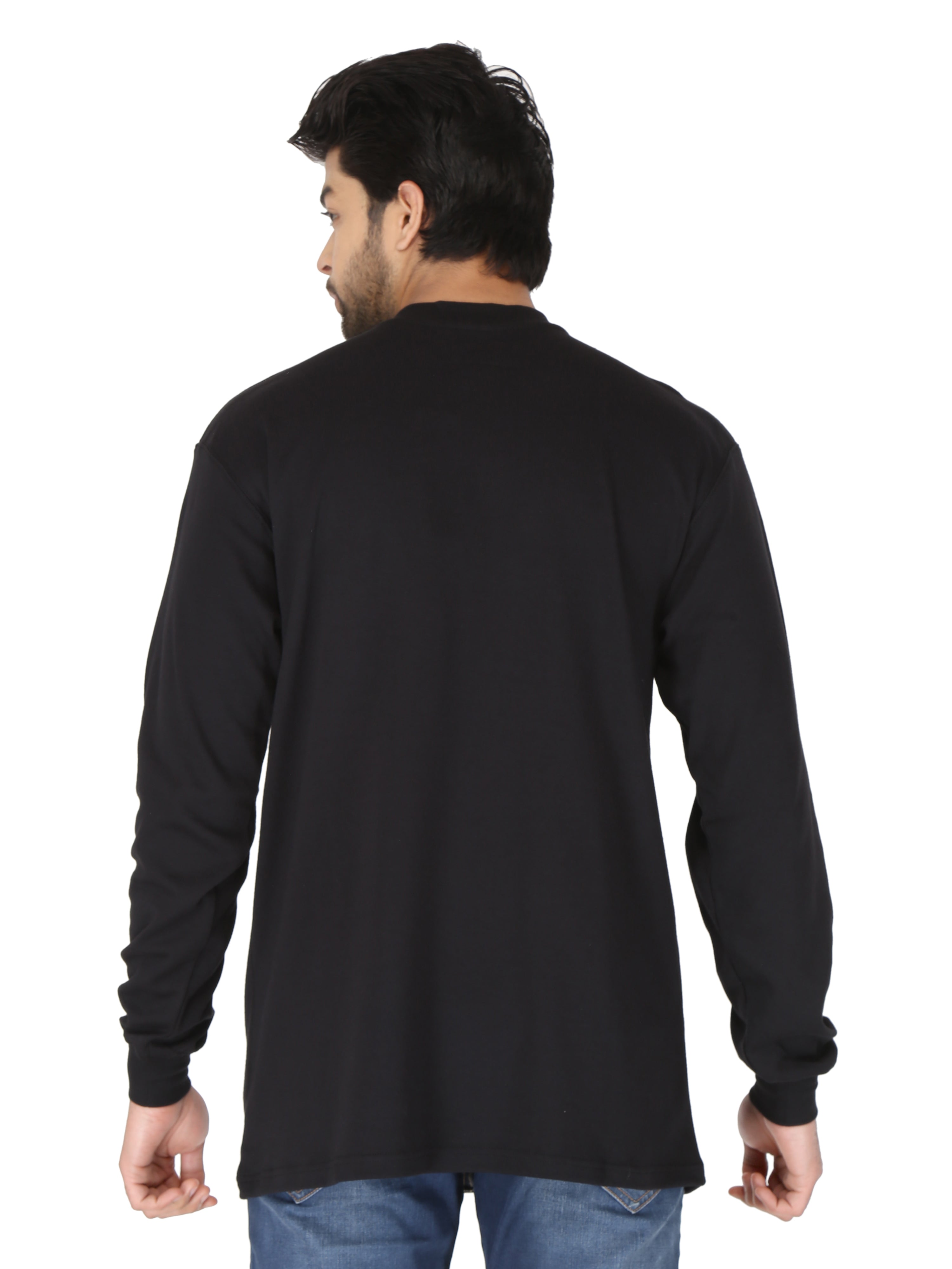 Forge Fr Men's Henley Neck Long Sleeve Black T-shirt – FORGE FR