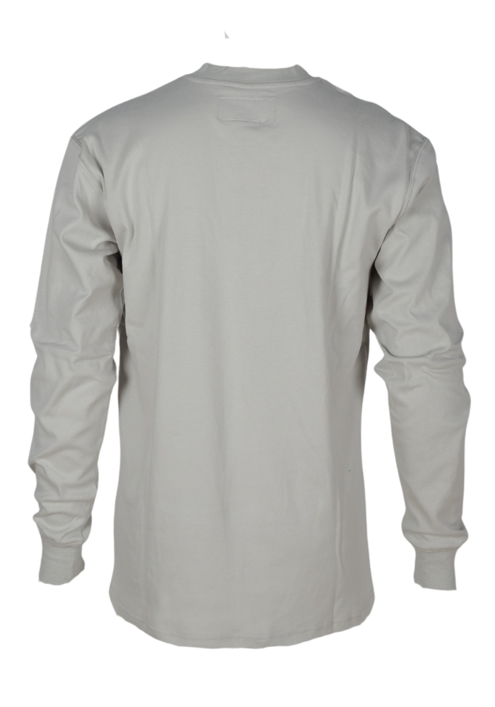 Forge Fr Men's Light Grey Henley Neck Long Sleeve T-shirt