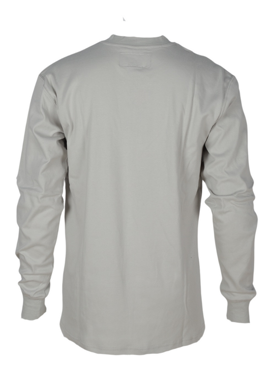 Forge Fr Men's Light Grey Henley Neck Long Sleeve T-shirt