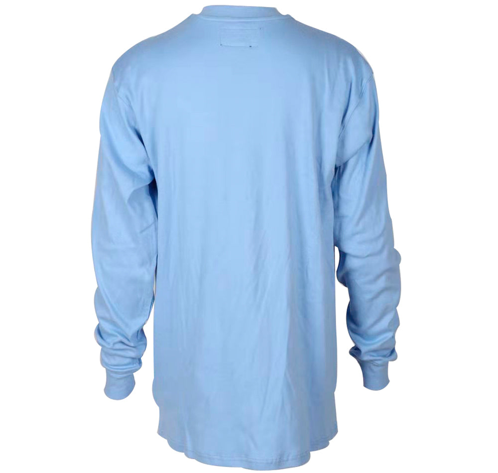 Forge Fr Men's Light Blue Henley Neck Long Sleeve T-shirt