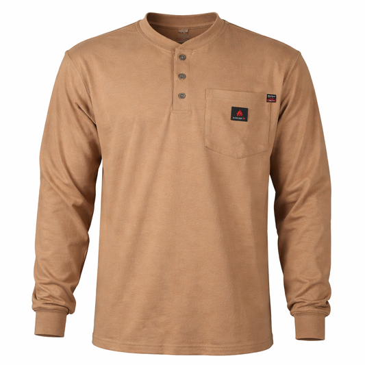 Forge Fr Men's Khaki  Light Weight Henley Tee