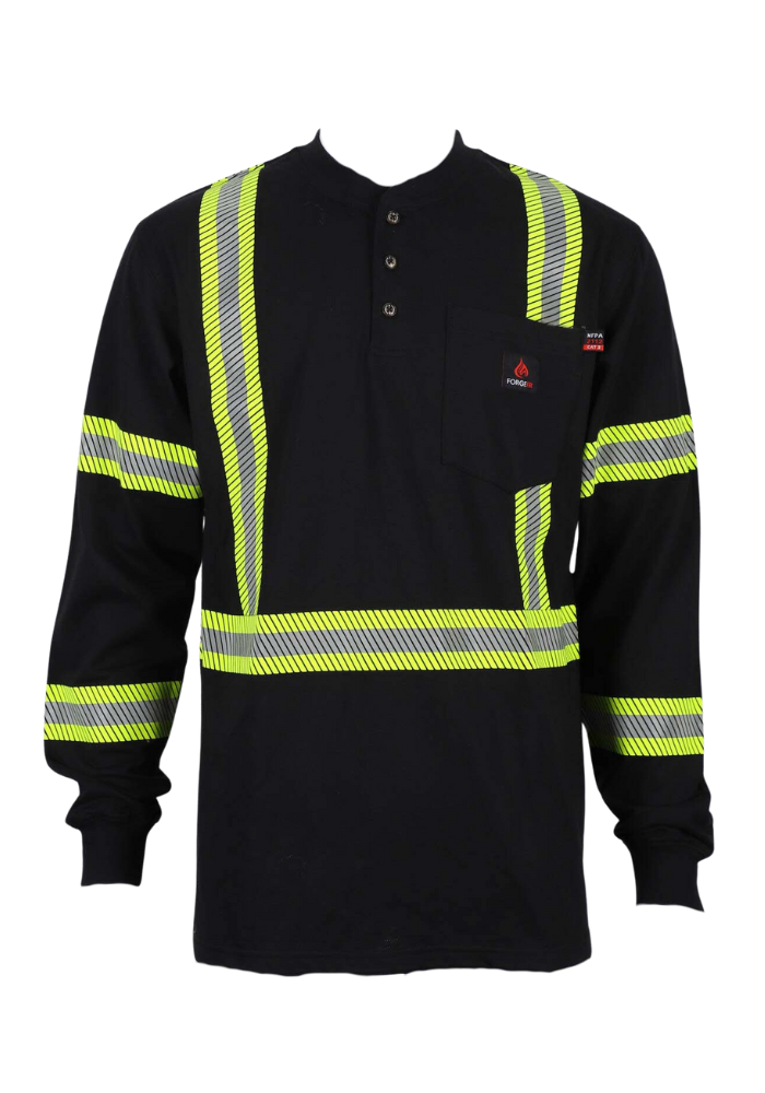 FORGE FR MEN'S HENLEY BLACK WITH TAPING