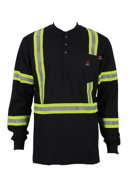 FORGE FR MEN'S HENLEY BLACK WITH TAPING