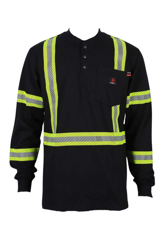 FORGE FR MEN'S HENLEY BLACK WITH TAPING