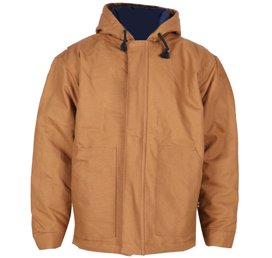 Forge Fr Men's Brown Insulated Duck Hooded Jacket