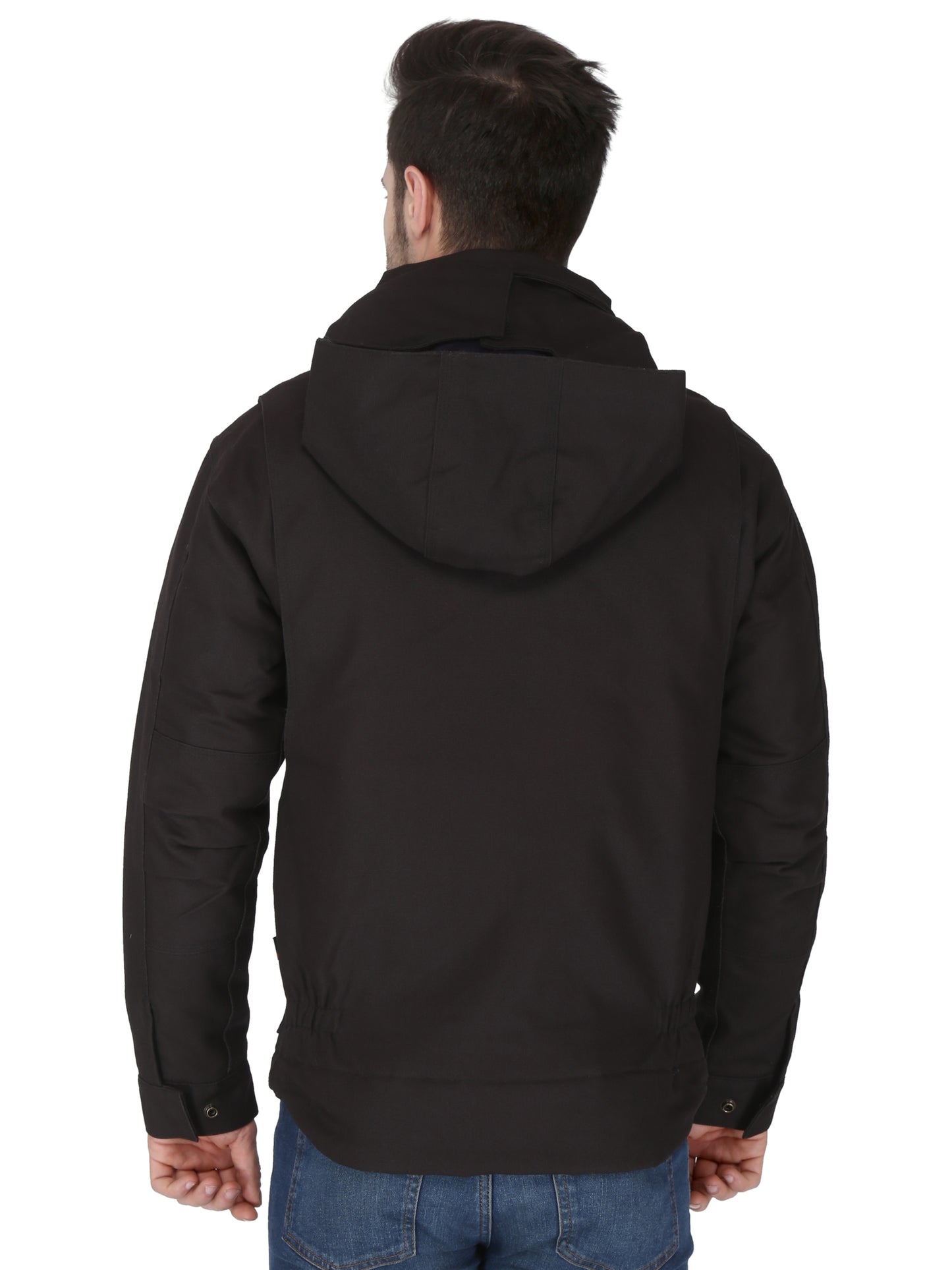 Forge Fr Men's Black Insulated Duck Hooded Jacket