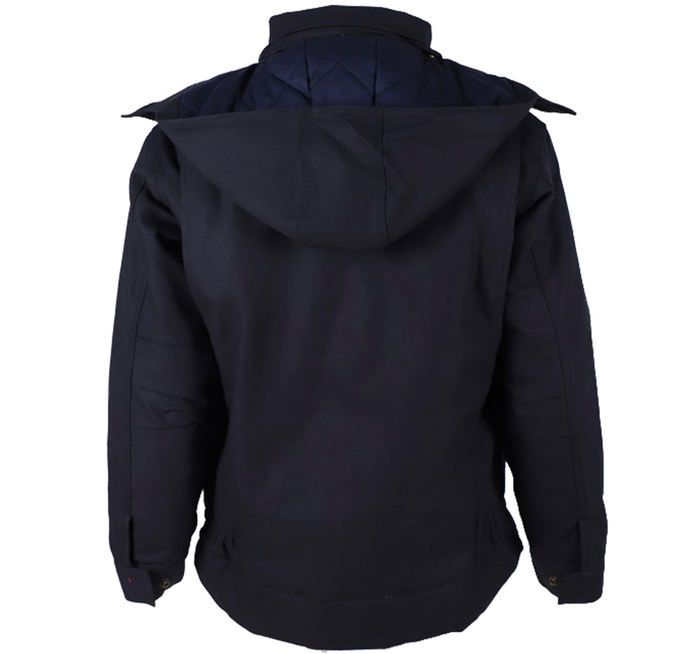 Forge Fr Men's Navy Insulated Duck Hooded Jacket