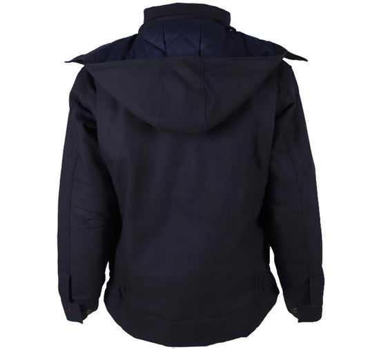 Forge Fr Men's Navy Insulated Duck Hooded Jacket