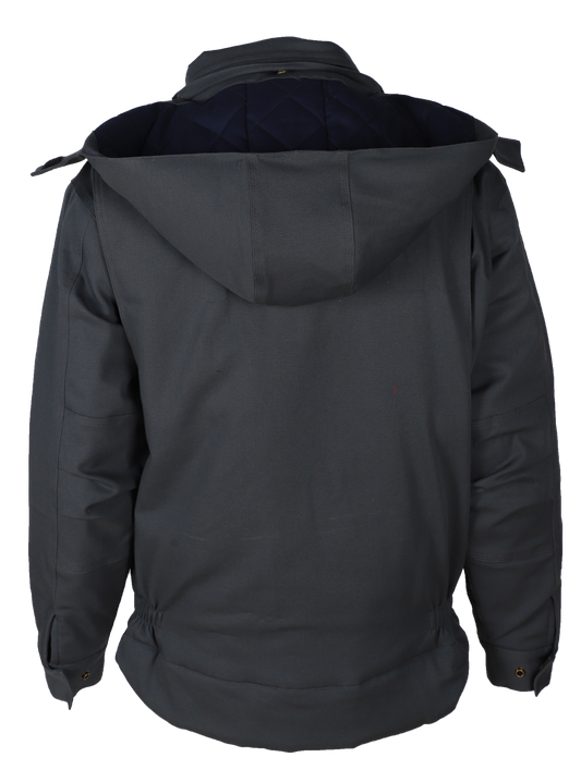 Forge Fr Men's Insulated Duck Hooded Jacket With Hood Stretch Comfort Flex Fabric