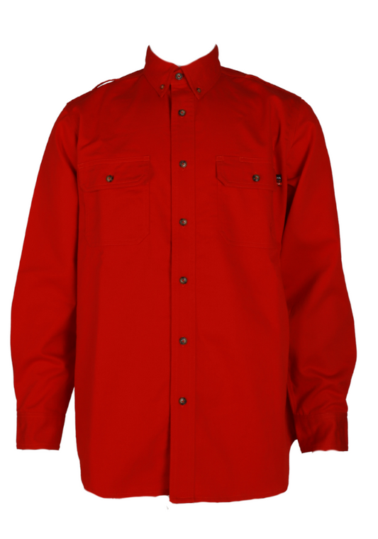 Forge Fr Men's Red Button Long Sleeve Shirt