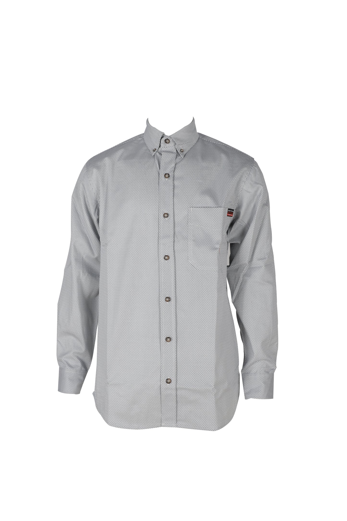 FORGE FR MEN'S Light Grey PLAID LONG SLEEVE BUTTON SHIRT