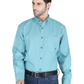 FORGE FR MEN'S Aqua Blue PLAID LONG SLEEVE SNAPS SHIRT