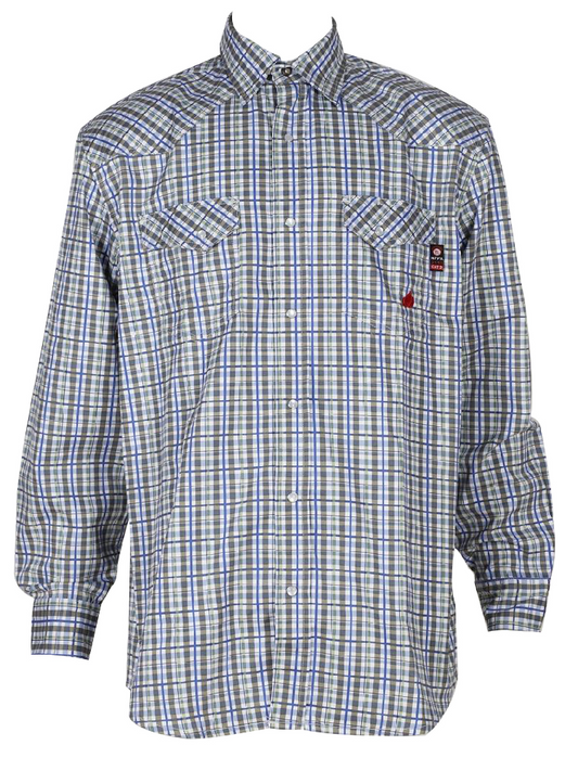 FORGE FR MEN'S PLAID LONG SLEEVE SNAPS SHIRT