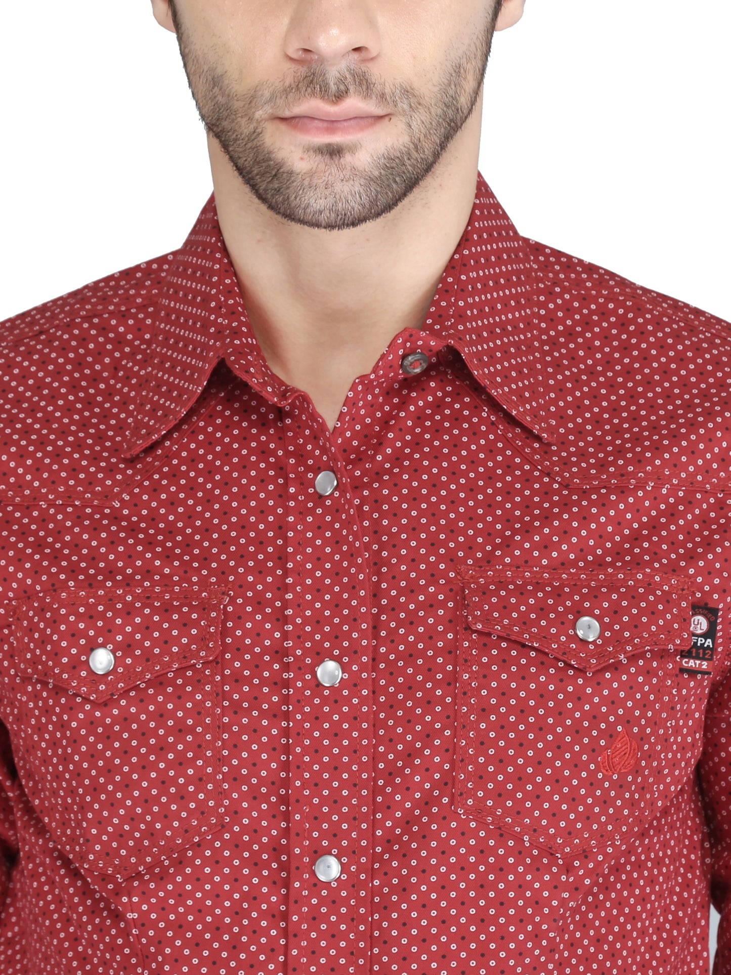 Forge Fr Men's Red Printed Long Sleeve Shirt