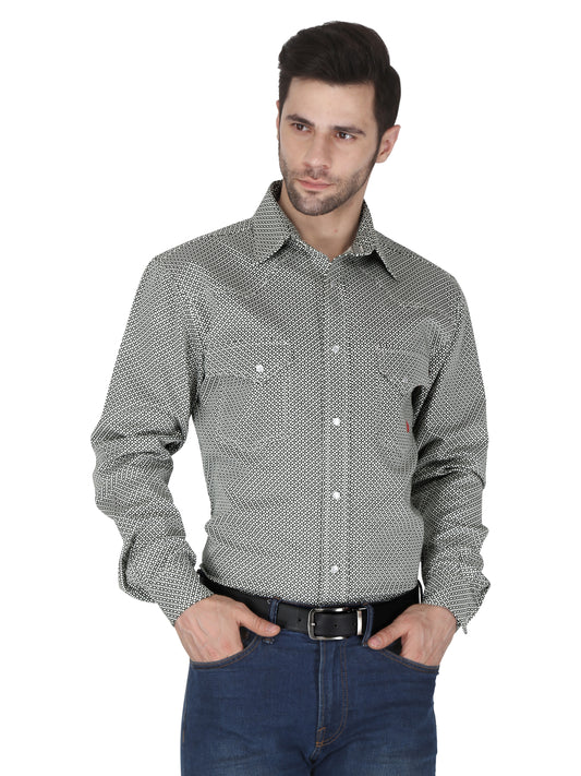 FORGE FR MEN'S PLAID LONG SLEEVE SNAPS SHIRT