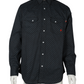 FORGE FR MEN'S Navy Blue PLAID LONG SLEEVE SNAPS SHIRT